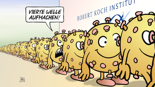 Cartoon: Vierte Welle aufmachen (medium) by Harm Bengen tagged vierte,welle,aufmachen,rki,corona,viren,virus,schlange,stehen,warten,ungeduld,harm,bengen,cartoon,karikatur,vierte,welle,aufmachen,rki,corona,viren,virus,schlange,stehen,warten,ungeduld,harm,bengen,cartoon,karikatur