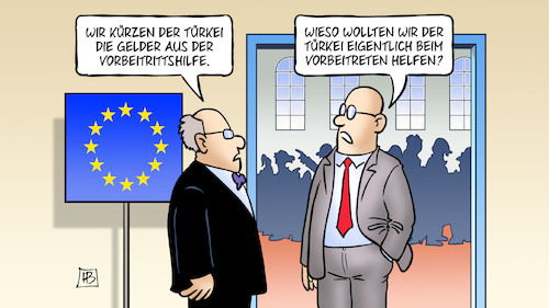 Cartoon: Vorbeitrittshilfe (medium) by Harm Bengen tagged türkei,gelder,vorbeitrittshilfe,eu,europa,gipfel,vorbeitreten,harm,bengen,cartoon,karikatur,türkei,gelder,vorbeitrittshilfe,eu,europa,gipfel,vorbeitreten,harm,bengen,cartoon,karikatur