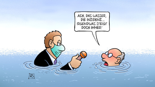 Cartoon: Wasser und Inzidenz (medium) by Harm Bengen tagged wasser,inzidenz,steigen,interview,corona,hochwasser,überschwemmungen,harm,bengen,cartoon,karikatur,wasser,inzidenz,steigen,interview,corona,hochwasser,überschwemmungen,harm,bengen,cartoon,karikatur