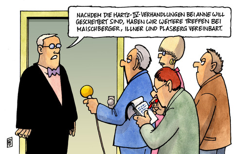 Cartoon: Weitere Hartz4-Verhandlungen (medium) by Harm Bengen tagged hartz4,hartz,verhandlungen,beratungen,vermittlungsausschuß,bundesrat,bundestag,bundesregierung,opposition,sozialausgaben,arbeitslos,arbeitsamt,sozialhilfe,leyen,schwesig,ministerpräsidenten,beck,cdu,spd,talkshow,anne,will,maischberger,illner,plasberg,hartz,verhandlungen,beratungen,vermittlungsausschuß,bundesrat,bundestag,bundesregierung,opposition,sozialausgaben,arbeitslos,arbeitsamt,sozialhilfe,leyen,schwesig,ministerpräsidenten,beck,cdu,spd,talkshow