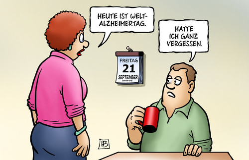 Cartoon: Weltalzheimertag (medium) by Harm Bengen tagged weltalzheimertag,vergessen,krankheit,demenz,gesundheit,alter,kalender,harm,bengen,cartoon,karikatur,weltalzheimertag,vergessen,krankheit,demenz,gesundheit,alter,kalender,harm,bengen,cartoon,karikatur