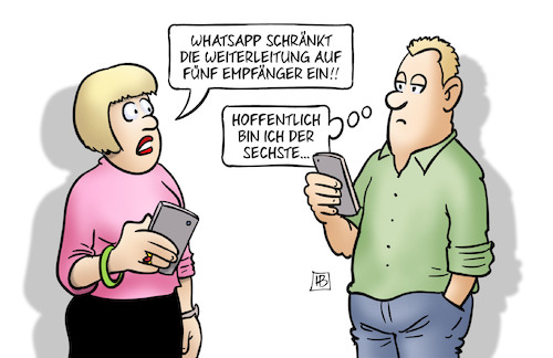 Cartoon: WhatsApp-Einschränkung (medium) by Harm Bengen tagged whatsapp,einschränkung,weiterleitung,empfänger,software,kommunikation,handy,smartphone,spammer,harm,bengen,cartoon,karikatur,whatsapp,einschränkung,weiterleitung,empfänger,software,kommunikation,handy,smartphone,spammer,harm,bengen,cartoon,karikatur