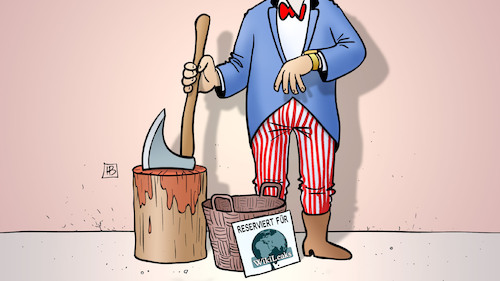 Cartoon: Wikileaks-Enthauptung (medium) by Harm Bengen tagged henker,scharfrichter,uncle,sam,assange,verhaftung,gefaengis,botschaft,equador,asyl,wikileaks,whitleblower,enthuellungen,gb,uk,usa,auslieferung,chaos,harm,bengen,cartoon,karikatur,henker,scharfrichter,uncle,sam,assange,verhaftung,gefaengis,botschaft,equador,asyl,wikileaks,whitleblower,enthuellungen,gb,uk,usa,auslieferung,chaos,harm,bengen,cartoon,karikatur