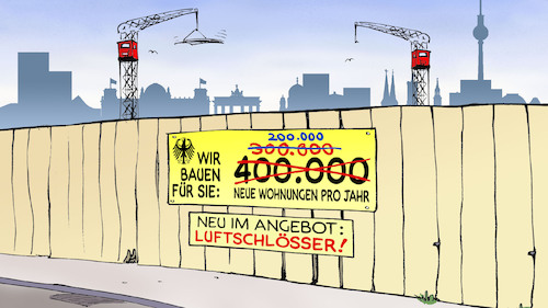 Cartoon: Wohnungsbaukrise (medium) by Harm Bengen tagged geywitz,wohnungsbauziel,wohnungsbauministerin,wohnungen,soziales,mieten,wohnraum,bauen,luftschlösser,harm,bengen,cartoon,karikatur,geywitz,wohnungsbauziel,wohnungsbauministerin,wohnungen,soziales,mieten,wohnraum,bauen,luftschlösser,harm,bengen,cartoon,karikatur