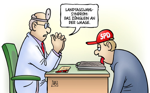 Cartoon: Zünglein (medium) by Harm Bengen tagged zünglein,landtagswahl,syndrom,waage,koalition,spd,brandenburg,thüringen,arzt,zunge,harm,bengen,cartoon,karikatur,zünglein,landtagswahl,syndrom,waage,koalition,spd,brandenburg,thüringen,arzt,zunge,harm,bengen,cartoon,karikatur