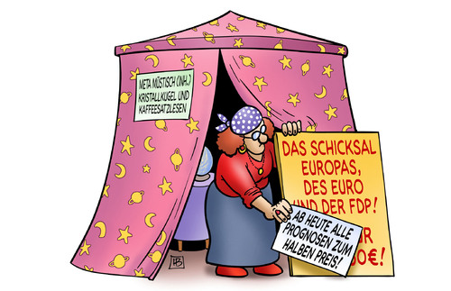 Cartoon: Zukunft Europas des Euros etc (medium) by Harm Bengen tagged kristallkugel,kaffeesatzlesen,schicksal,europas,euro,fdp,spd,cdu,linke,piraten,gruene,prognosen,preis,wahrsagerin,wahlen,schleswig,holstein,landtagswahlen,frankreich,stichwahl,griechenland,kubicki,albig,jager,hollande,sarkozy,kristallkugel,schicksal,europas,euro,fdp,cdu,piratenpartei