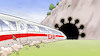 Cartoon: Bahn-Verluste (small) by Harm Bengen tagged bahn,verluste,corona,tunnel,virus,harm,bengen,cartoon,karikatur