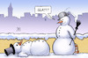 Cartoon: Glatteis (small) by Harm Bengen tagged glatt,unfall,schnee,blitzeis,glatteis,winter,schneemann,harm,bengen,cartoon,karikatur