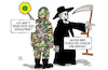 Cartoon: Grüne auf dem Kriegspfad (small) by Harm Bengen tagged nouripour,grüne,kriegspfad,iran,strasse,von,hormus,kriegseinsatz,gb,uk,eu,tod,harm,bengen,cartoon,karikatur