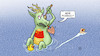 Cartoon: Pistorius Asien-Pazifik-Reise (small) by Harm Bengen tagged pistorius,asien,pazifik,reise,china,drache,baden,schwimmen,provokation,ente,harm,bengen,cartoon,karikatur