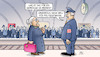 Cartoon: Reise nach Kiew (small) by Harm Bengen tagged gedränge,bahnhof,bahn,bahnsteig,susemil,sonderzug,kiew,politikerinnen,reise,russland,ukraine,krieg,harm,bengen,cartoon,karikatur