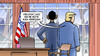 Cartoon: Trump im Oval Office (small) by Harm Bengen tagged hütte abreissen weisses haus oval office obama wechsel flagge donald trump präsident wahl usa harm bengen cartoon karikatur