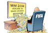 Cartoon: WM 2034 (small) by Harm Bengen tagged wm,2034,vergabe,saudi,arabien,fifa,infantino,geld,tv,fussball,harm,bengen,cartoon,karikatur