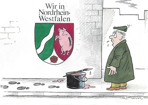 Cartoon: Aktuelles Wappen (medium) by mandzel tagged nrw,verschuldung,sparzwänge,nrw,verschuldung,sparzwänge