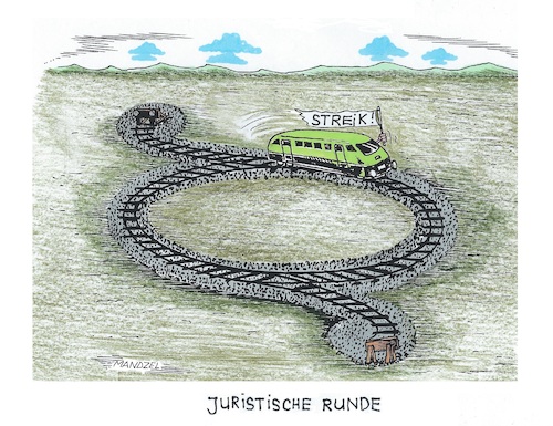 Cartoon: Bahnstreik (medium) by mandzel tagged bahn,streik,gerichtsurteil,deutschland,verkehr,einschränkungen,bahn,streik,gerichtsurteil,deutschland,verkehr,einschränkungen