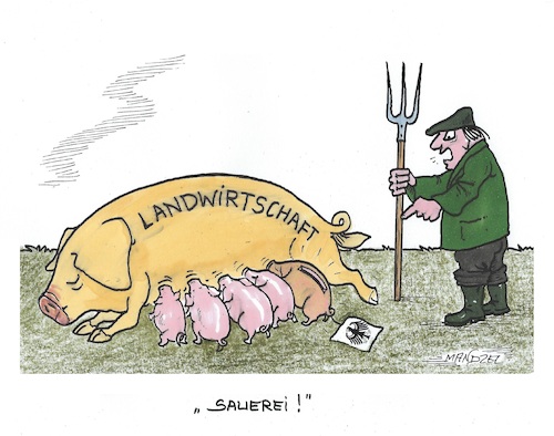 Cartoon: Der Staat nimmt etwas weg (medium) by mandzel tagged deutschland,ampel,bauern,abgaben,existenzvernichtungen,deutschland,ampel,bauern,abgaben,existenzvernichtungen