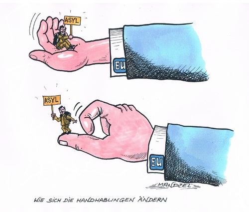 Cartoon: Ende der Willkommenskultur (medium) by mandzel tagged flüchtlinge,mittelmeer,griechenland,italien,eu,ausweisungen,ablehnungen,deutschland,flüchtlinge,mittelmeer,griechenland,italien,eu,ausweisungen,ablehnungen,deutschland