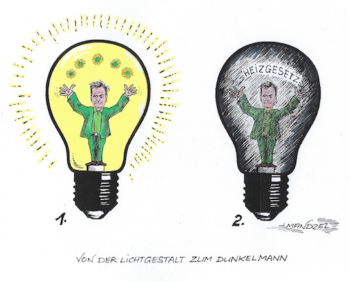 Cartoon: Finsterling (medium) by mandzel tagged heizungspläne,habeck,ampel,umwelt,co2,verbrennung,energie,imageverlust,heizungspläne,habeck,ampel,umwelt,co2,verbrennung,energie,imageverlust