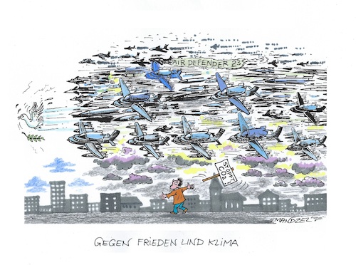 Cartoon: Gegen Frieden und Klima (medium) by mandzel tagged nato,terror,umweltmissachtung,kriegsvorbereitung,provokation,putin,ukraine,deutschland,nato,terror,umweltmissachtung,kriegsvorbereitung,provokation,putin,ukraine,deutschland