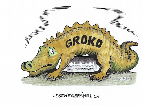 Cartoon: GroKo in Lebensgefahr (medium) by mandzel tagged spd,cdu,groko,lebensgefahr,nachverhandlungen,spd,cdu,groko,lebensgefahr,nachverhandlungen