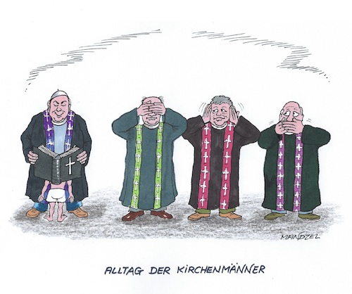 Cartoon: Große Sünden der Kirche (medium) by mandzel tagged kirche,priester,missbrauch,sünde,vertuschungen,sexualität,kirche,priester,missbrauch,sünde,vertuschungen,sexualität