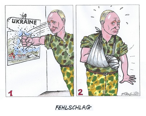 Cartoon: Harter Schlag (medium) by mandzel tagged russland,putin,nato,osterweiterung,ukraine,angst,krieg,europa,fehlschläge,russland,putin,nato,osterweiterung,ukraine,angst,krieg,europa,fehlschläge