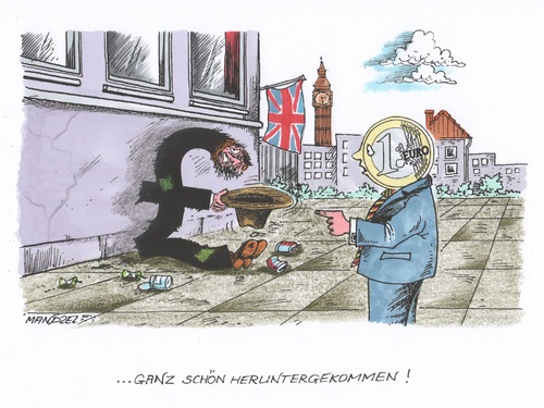 Cartoon: Heruntergekommener Pfundskerl (medium) by mandzel tagged pfund,wertverlust,brexit,großbritannien,eu,euro,währung,pfund,wertverlust,brexit,großbritannien,eu,euro,währung