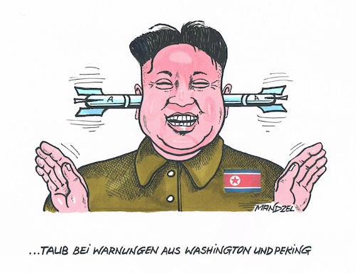 Cartoon: Kim mit Ohrenstöpseln (medium) by mandzel tagged nordkorea,usa,trump,atomprogramm,kim,präventivschlag,mandzel,karikatur,china,ohrenstöpsel,nordkorea,usa,trump,atomprogramm,kim,präventivschlag,mandzel,karikatur,china,ohrenstöpsel