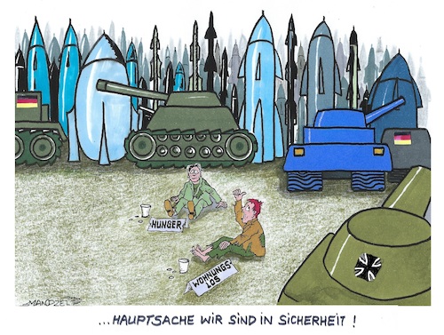 Cartoon: Man muss Prioritäten setzen (medium) by mandzel tagged deutschland,kriegswaffen,megaausgaben,sondervermögen,sozialstreichungen,armutswachstum,deutschland,kriegswaffen,megaausgaben,sondervermögen,sozialstreichungen,armutswachstum