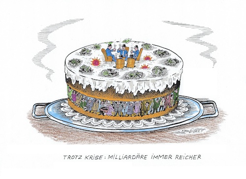 Cartoon: Milliardäre durch Corona reicher (medium) by mandzel tagged milliardäre,corona,geldzuwachs,aktien,impfstoffe,amazon,milliardäre,corona,geldzuwachs,aktien,impfstoffe,amazon