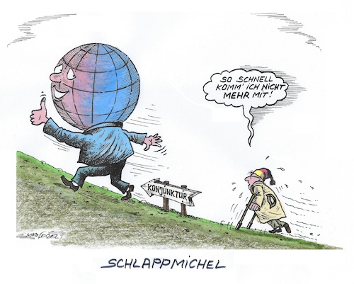 Cartoon: Nachschlurfendes Schland (medium) by mandzel tagged ampel,deutschland,wirtschaft,verarmung,arbeitslosigkeit,inflation,wohnungsnot,ampel,deutschland,wirtschaft,verarmung,arbeitslosigkeit,inflation,wohnungsnot