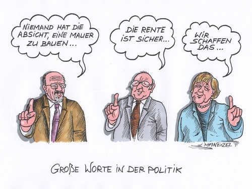 Cartoon: Politikergeplapper (medium) by mandzel tagged flüchtlinge,versprechen,politikergerede,lügen,worthülsen,flüchtlinge,versprechen,politikergerede,lügen,worthülsen