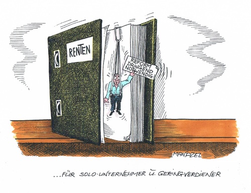 Cartoon: Rentenreform (medium) by mandzel tagged renten,reform,geringverdiener,solounternehmer,renten,reform,geringverdiener,solounternehmer