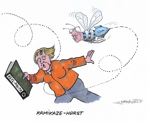 Cartoon: Tägliche Plage (medium) by mandzel tagged merkel,seehofer,csu,cdu,union,deutschland,asylpolitik,wahlen,bayern,eu,migranten,flüchtlinge,merkel,seehofer,csu,cdu,union,deutschland,asylpolitik,wahlen,bayern,eu,migranten,flüchtlinge