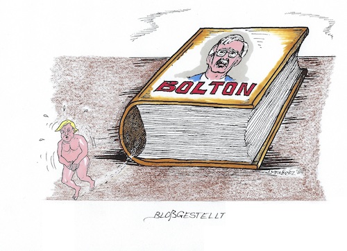 Cartoon: Trump entblößt (medium) by mandzel tagged trump,bolton,bloßstellung,usa,president,unfähigkeit,politik,egoismus,trump,bolton,bloßstellung,usa,president,unfähigkeit,politik,egoismus