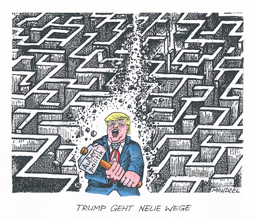 Cartoon: Trumps außenpolitische Wege (medium) by mandzel tagged trump,außenpolitik,usa,president,vorschlaghammer,mandzel,karikatur,trump,außenpolitik,usa,president,vorschlaghammer,mandzel,karikatur