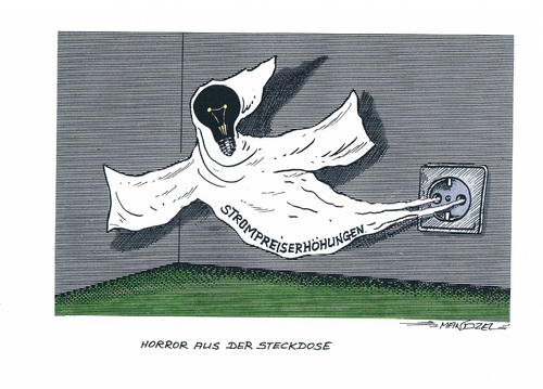 Cartoon: Verteuerung des Stromes (medium) by mandzel tagged strompreiserhöhung,gespenst,steckdose,angst,strompreiserhöhung,gespenst,steckdose,angst