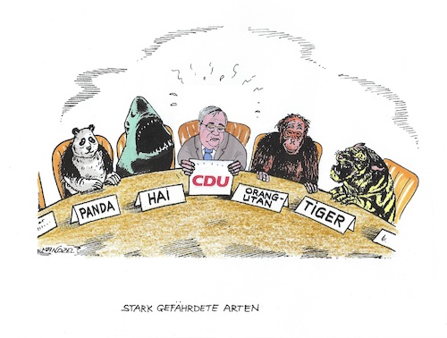 Cartoon: Vom Aussterben bedroht (medium) by mandzel tagged laschet,cdu,kanzlerkandidat,wahlen,koalitionen,regierung,stimmenverluste,artensterben,laschet,cdu,kanzlerkandidat,wahlen,koalitionen,regierung,stimmenverluste,artensterben