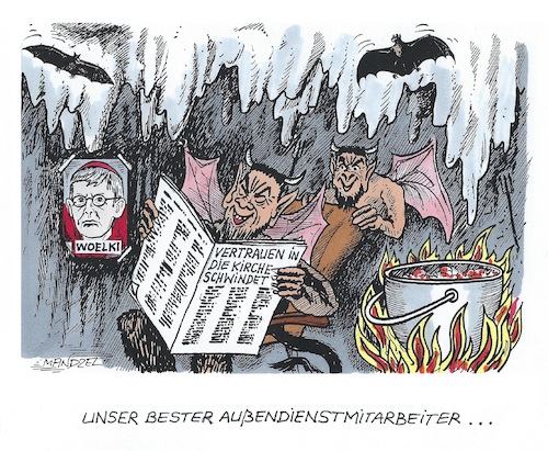 Cartoon: Woelki zerstört Vertrauen (medium) by mandzel tagged woelki,katholiken,kirche,missbrauchsfälle,unglaubwürdigkeit,woelki,katholiken,kirche,missbrauchsfälle,unglaubwürdigkeit