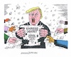 Cartoon: Zerreißprobe (small) by mandzel tagged trump einreisedekret ablehnung muslime terror sicherheit usa mandzel karikatur zerreißprobe