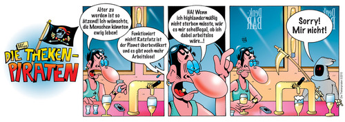 Cartoon: Die Thekenpiraten 05 (medium) by stefanbayer tagged unsterblich,theke,piraten,thekenpiraten,stefan,bayer,stefanbayer,bar,kneipe,lounge,denkbar,kaschemme,gastronomie,pub,zapfhahn,thekenkraft,bier,alkohol,freizeit,abhängen,spaß,party,philosophieren,gespräche,tot,tod,leben,sterben,highlander,arbeitslose,arbei