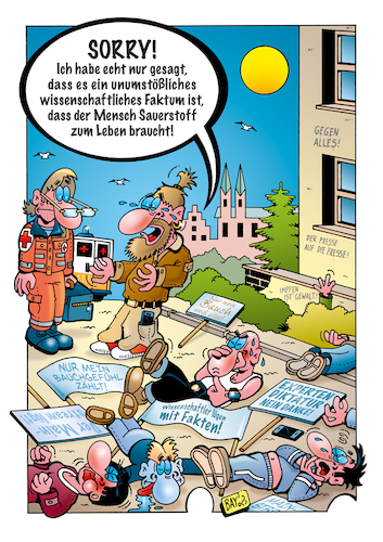 Cartoon: Fakten (medium) by stefanbayer tagged sanitäter,demo,fakten,mainstream,wissenschaft,bauchgefühl,lügen,expertendiktatur,widerstand,impfen,fakenews,fake,glauben,presse,bay,stefanbayer,atmen,sauerstoff,faktum