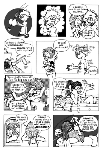 Cartoon: Wild Strawberries by Bee Bop (medium) by gothink tagged comic,strip,cartoon,romance,supernatural,psychopomp,boy,meets,girl,love,goth,ink,punk,wild,strawberries,robert,graves,bee,bop