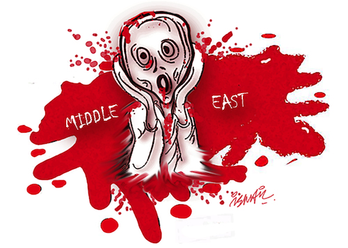 Cartoon: The Middle East (medium) by ismail dogan tagged the,middle,east