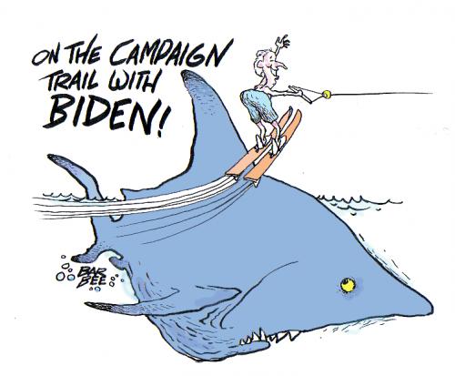 JUMP THE SHARK By barbeefish | Politics Cartoon | TOONPOOL