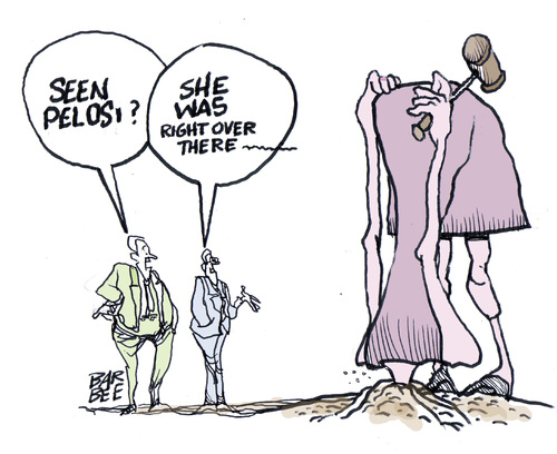 Cartoon: where to hide (medium) by barbeefish tagged pelosi