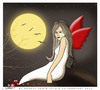 Cartoon: Broken Heart (small) by saadet demir yalcin tagged saadet,sdy,valentines,day,heart,woman,moon