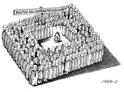 Cartoon: Rentensolidargemeinschaft (medium) by Pohlenz tagged rente,arbeit,sozialtransfers,generationen,geburtenrate,kinder,rentensolidargemeinschaft,generation,rentner,kinderarmut,sozialtransfers,generationen,geburtenrate,rate,entwicklung,menschheit,geld,kinder,alt,rente,arbeit,menschenmasse,menge,masse,haufen,gruppe,menschen,mädchen,kind,jugend,mitte,mittig,solidarität,gemeinschaft,versammlung