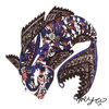 Cartoon: Carp (small) by meyco tagged silkscreen carp japanese