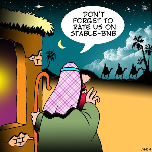 Airbnb By toons | Religion Cartoon | TOONPOOL